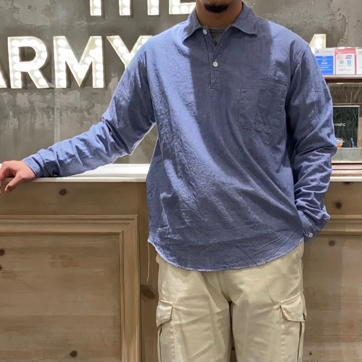 Nigel Cabourn ナイジェルケーボン プルオーバーシャツ　52 Nigel Cabourn ナイジェルケーボン プルオーバーシャツ 52