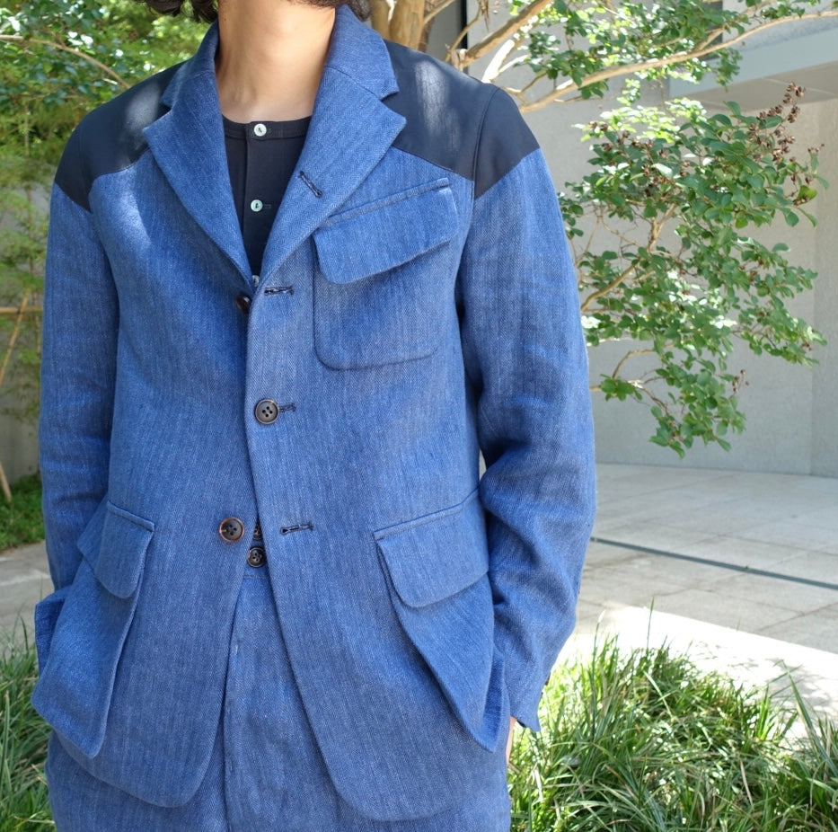 《鮮やかなIndigo》MALLORY JACKET -LINEN - Nigel Cabourn