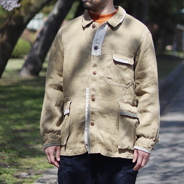 LAST ONE】-WORK JACKET REPAIR FINISH HEMP DENIM- – ナイジェル