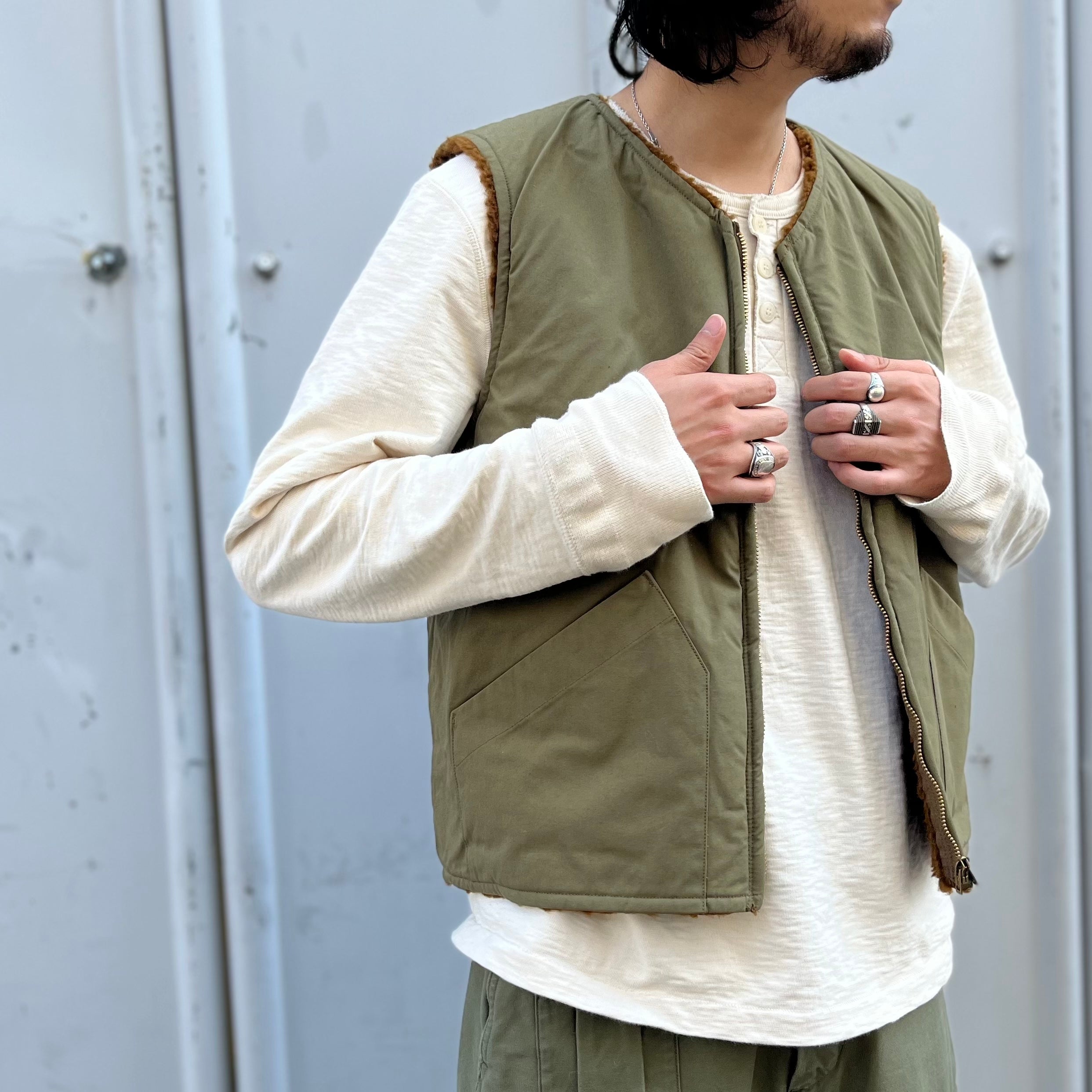 10/6まで限定価格 nigelcabourn リバーシブルベスト ボア-