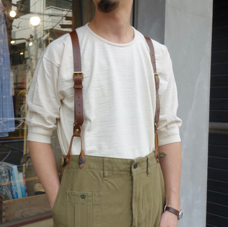 帰宅次第写真追加いたしますnigel cabourn サスペンダー　クロムエクセルレザー