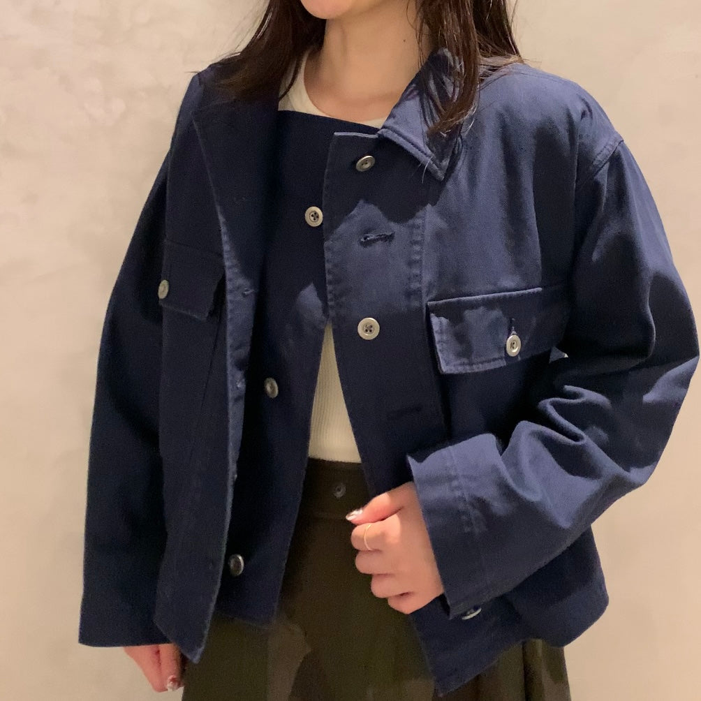 Nigel Cabourn　WOMAN　オリーブ ミリタリーシャツ　リネン混 ナイジェル・ケーボン】WOMAN / スキッパーシャツ -リネン