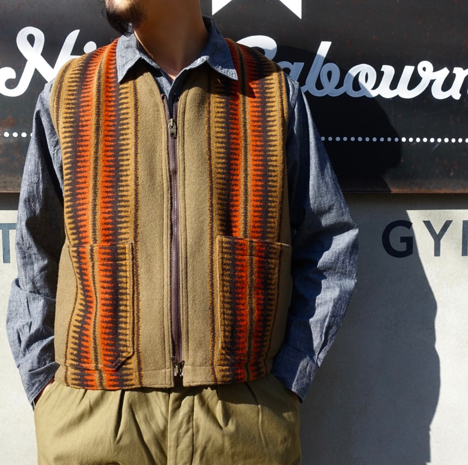 割引通販Nigel Cabourn BLANKET ZIP VESTブランケットベスト トップス