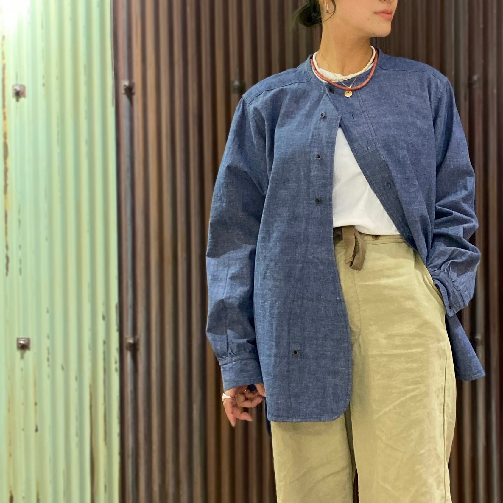 残り僅か》FRENCH ARMY SHIRT - HEAVY OXFORD DUNGAREE