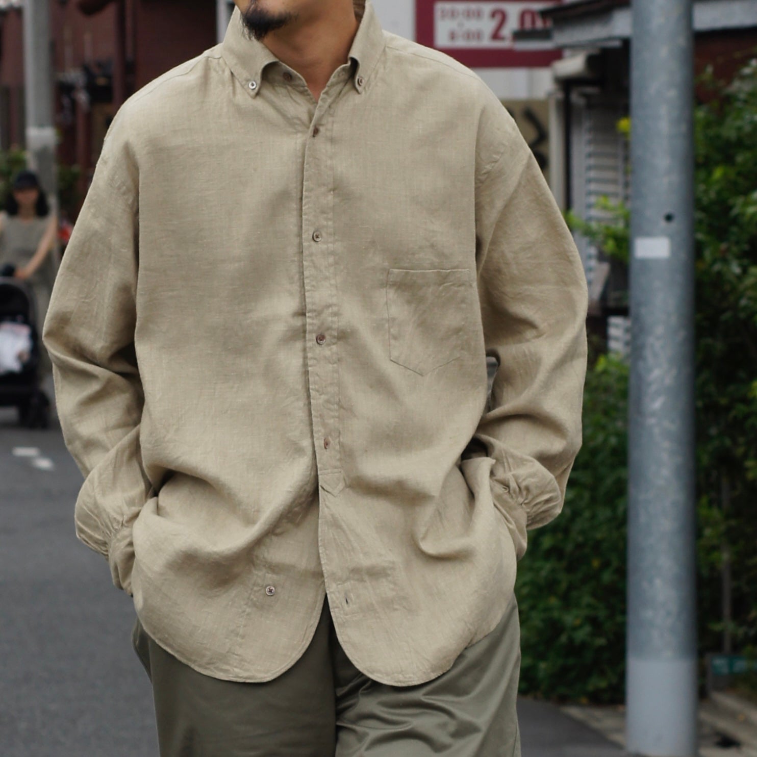 大好評アイテムが入荷》BRITISH OFFICERS SHIRT - HEMPHORSE CLOTH