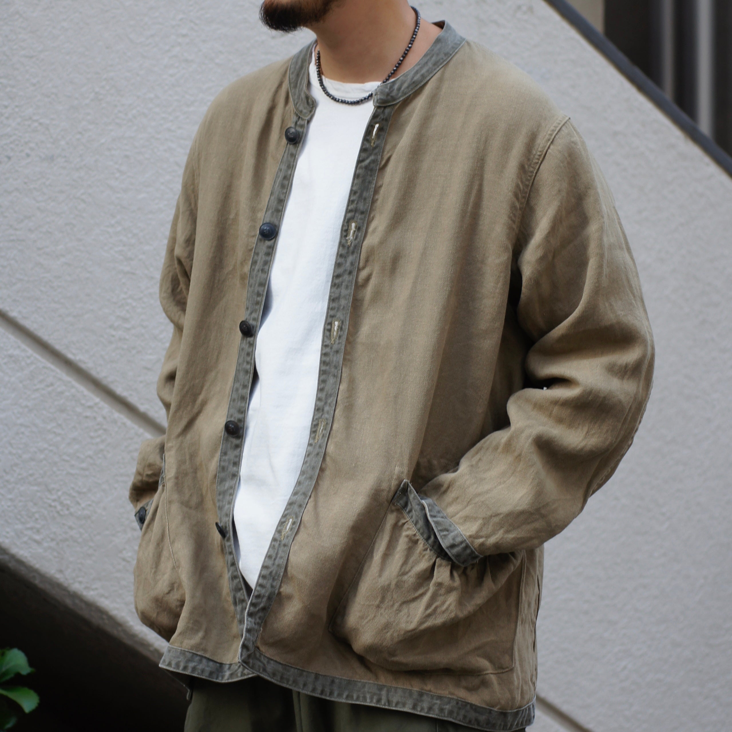 リネンを纏う》FRENCH WORK JACKET - LINEN PIN OX – ナイジェル リネンを纏う》FRENCH WORK JACKET - LINEN PIN OX – ナイジェル