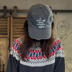 《経年変化が楽しめる》EMBROIDERY BB MESSAGE CAP