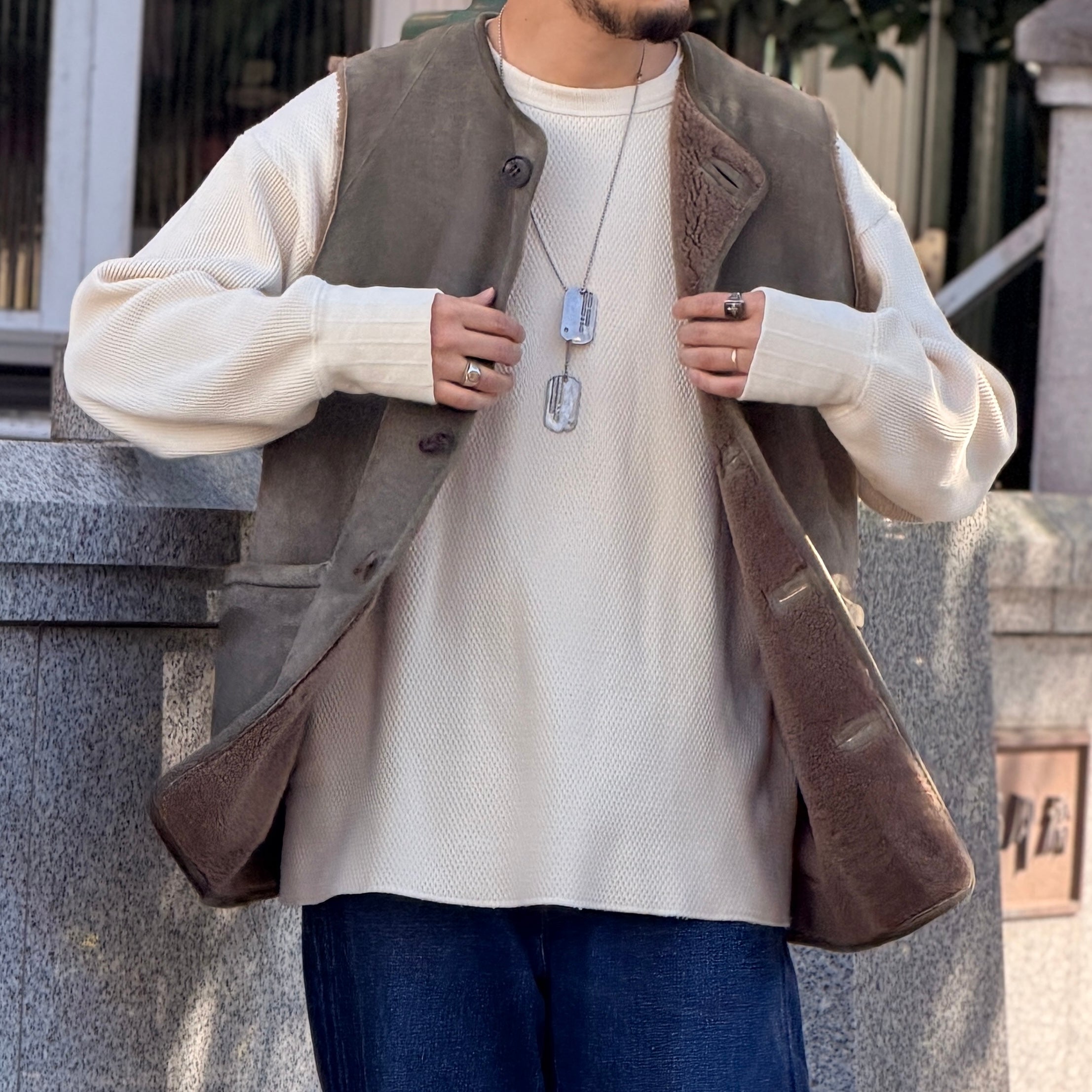 ジャーキンベストに合うインナー》US ARMY LONG SLEEVE - MIX