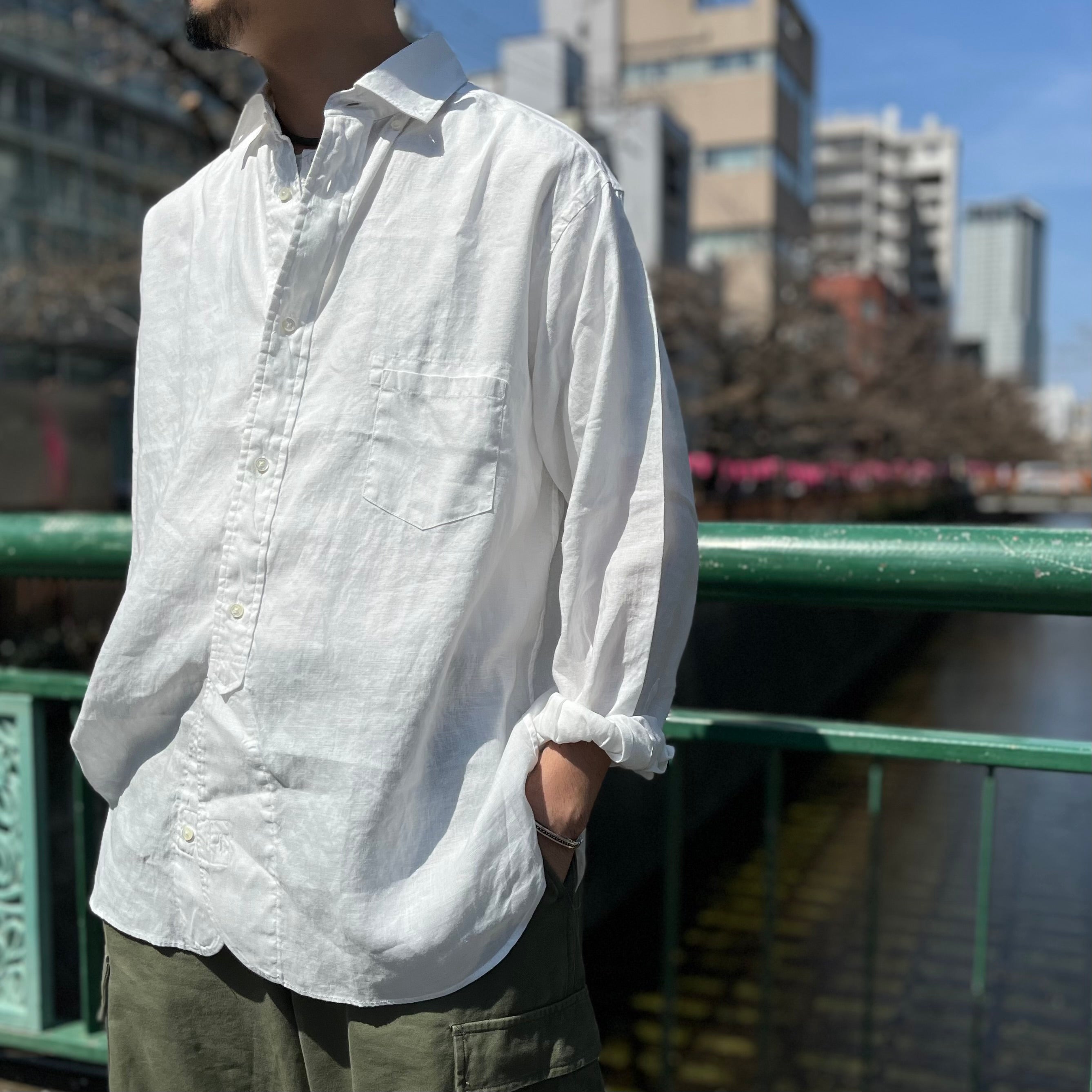 定番を超えて》BRITISH OFFICER'S SHIRT TYPE2 - HEMP POPLIN