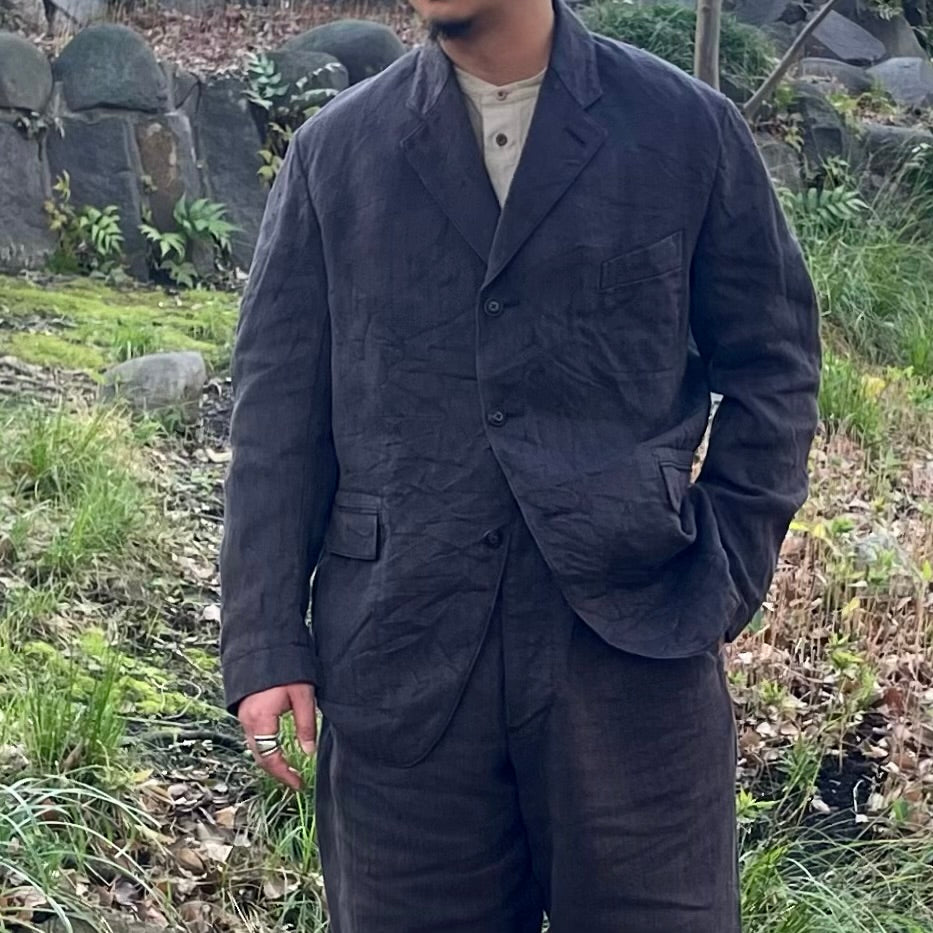 SS24 OX'ed Silver》FARMER JACKET - HEAVY HBT-Charcoal grey