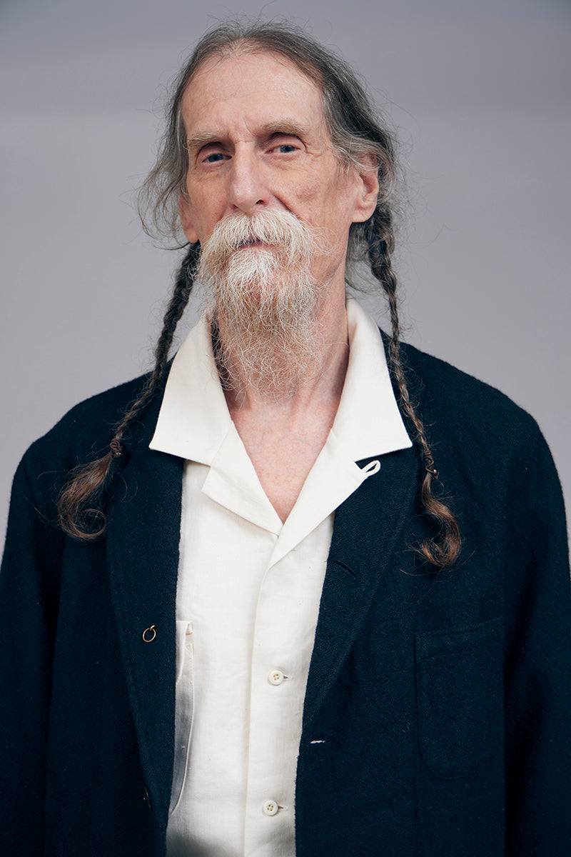 【ナイジェル・ケーボン】UNISEX / オープンカラーシャツ - リネンフリース / OPEN COLLAR SHIRT - LINEN FLEECE