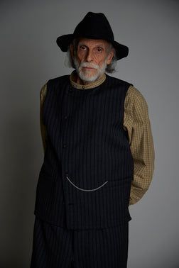 【ナイジェル・ケーボン】MAN / ファーマーベスト - ストライプダブルクロス / FARMER VEST - STRIPE DOUBLE CLOTH