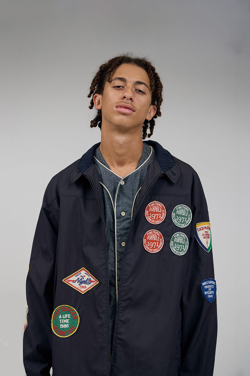 【ナイジェル・ケーボン】MAN / キャップスリーブワッペンジャケット - コットンナイロンピンオックス / CAPSLEEVE WAPPEN JACKET - COTTON NYLON PIN OX