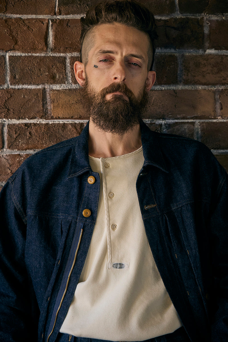 【ナイジェル・ケーボン】MAN / 40sヘンリーロングスリーブ - コットンキャンディーウール / 40s HENRY LONG SLEEVE - COTTONCANDY WOOL