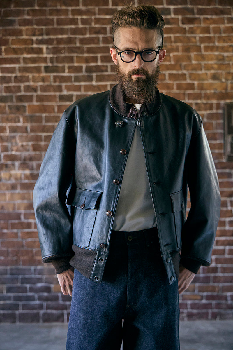 ナイジェルケーボン　ジャケット　Nigel Cabourn ナイジェル・ケーボンMAN ⁄ A-1ジャケット - ブラウンコアレザー ⁄ A-1 JACKET - BROWN CORE LEATH