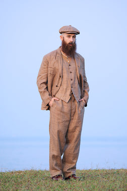 【ナイジェル・ケーボン】MAN / ランチワーカージャケット - ヘンプリネンチェック / RANCH WORKER JACKET - HEMP LINEN CHECK