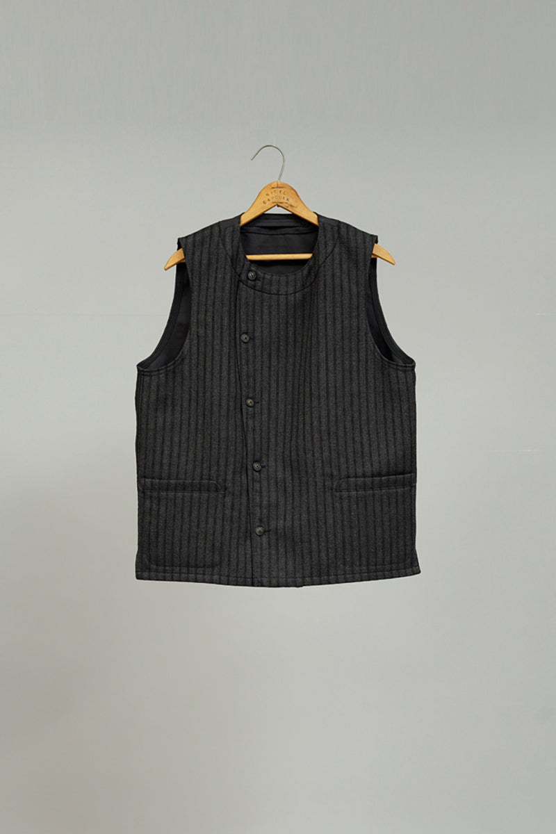 【ナイジェル・ケーボン】MAN / ファーマーベスト - ストライプダブルクロス / FARMER VEST - STRIPE DOUBLE CLOTH