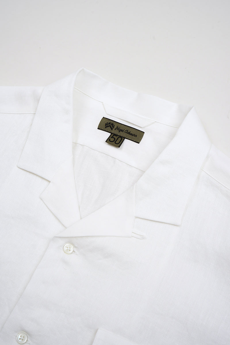 【ナイジェル・ケーボン】MAN / オープンカラーシャツ - リネンツイル / OPEN COLLAR SHIRT - LINEN TWILL