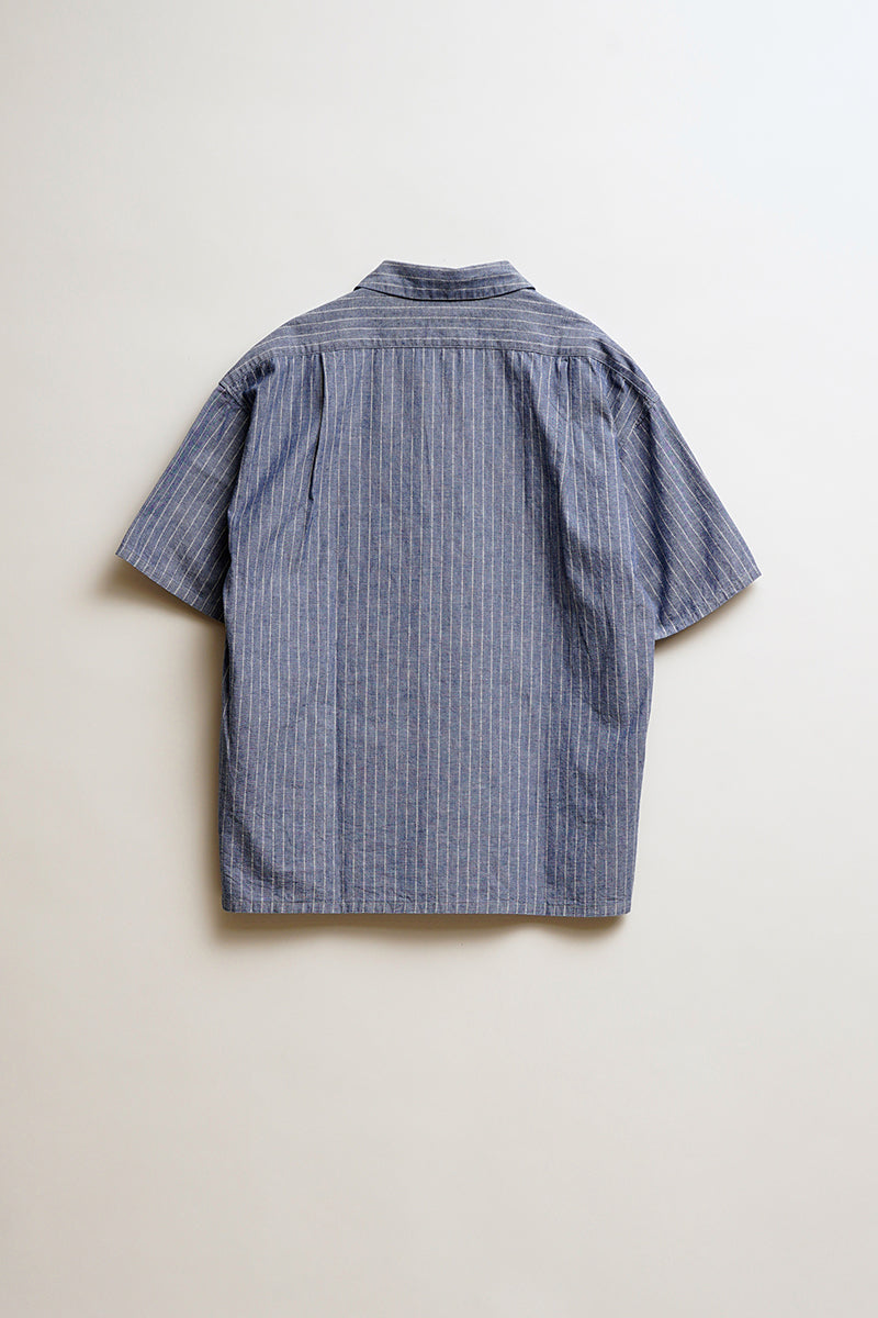 【ナイジェル・ケーボン】MAN / オープンカラーシャツ - ウォバッシュダンガリー / OPEN COLLAR SHIRT - WABASH DUNGAREE