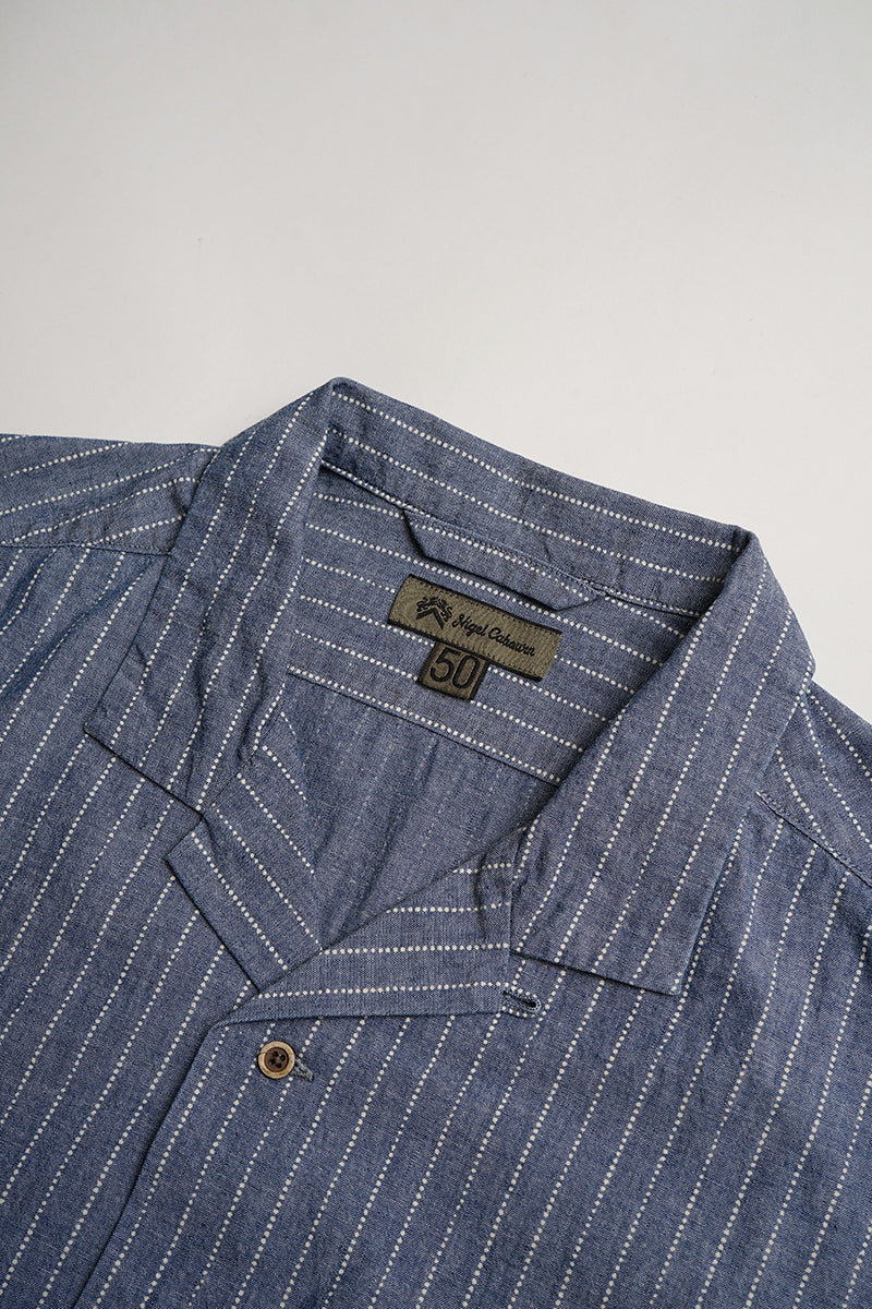 【ナイジェル・ケーボン】MAN / オープンカラーシャツ - ウォバッシュダンガリー / OPEN COLLAR SHIRT - WABASH DUNGAREE