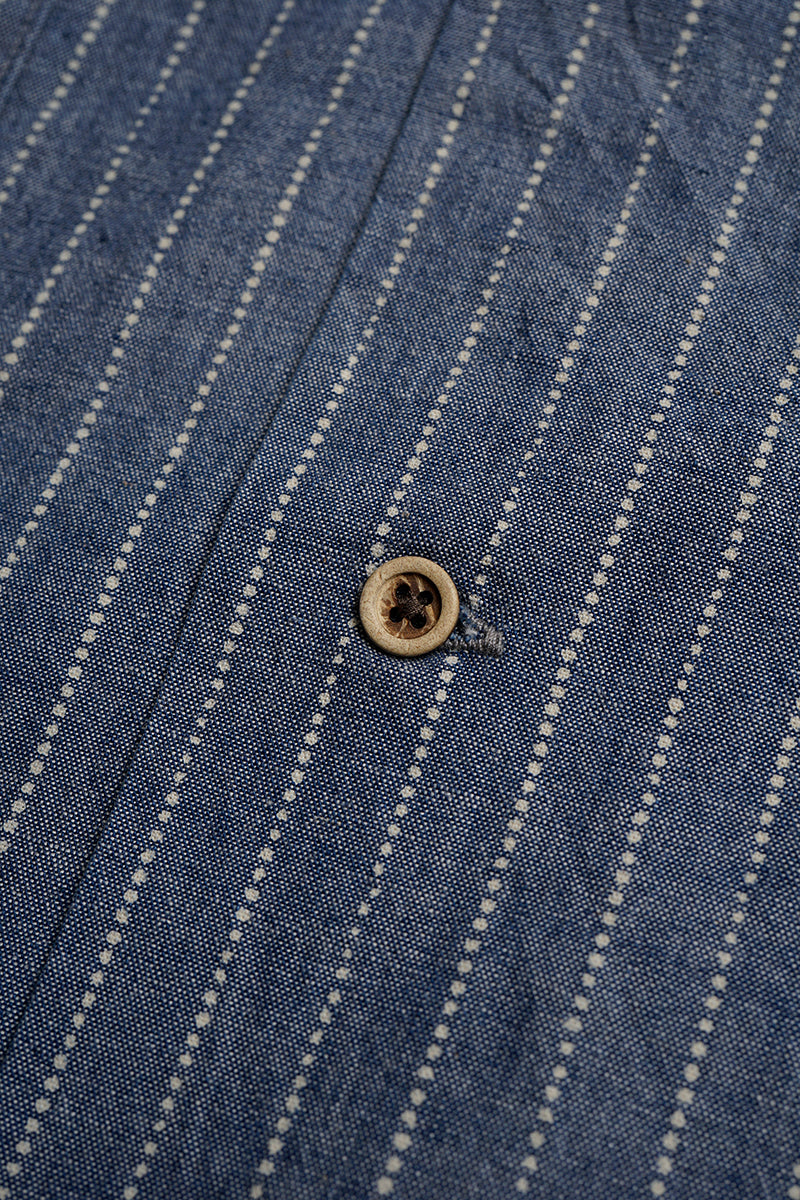 【ナイジェル・ケーボン】MAN / オープンカラーシャツ - ウォバッシュダンガリー / OPEN COLLAR SHIRT - WABASH DUNGAREE