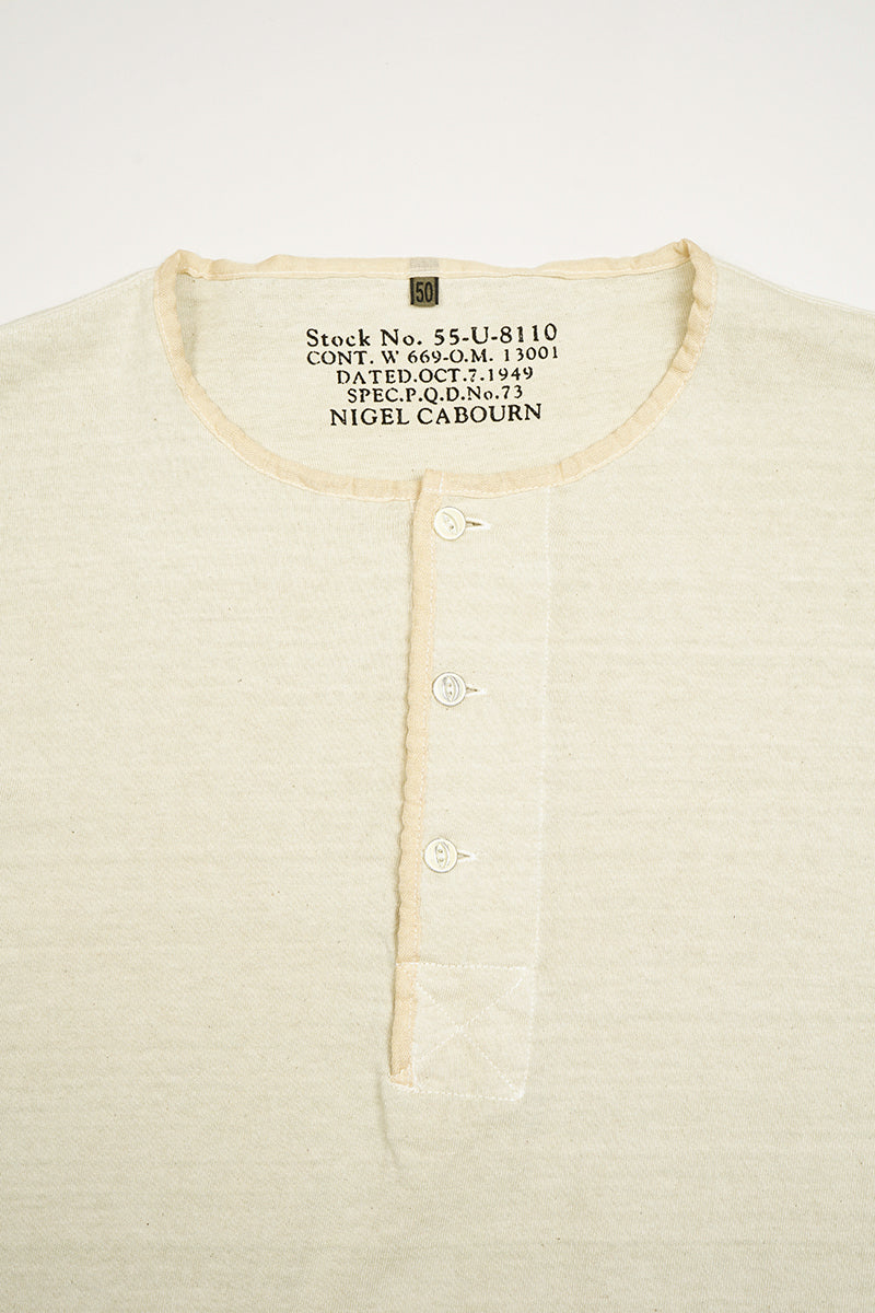 オンラインストア限定【ナイジェル・ケーボン】MAN / 50s ヘンリーネックシャツ - ピグメント / 50s HENLEY NECK SHIRT - PIGMENT