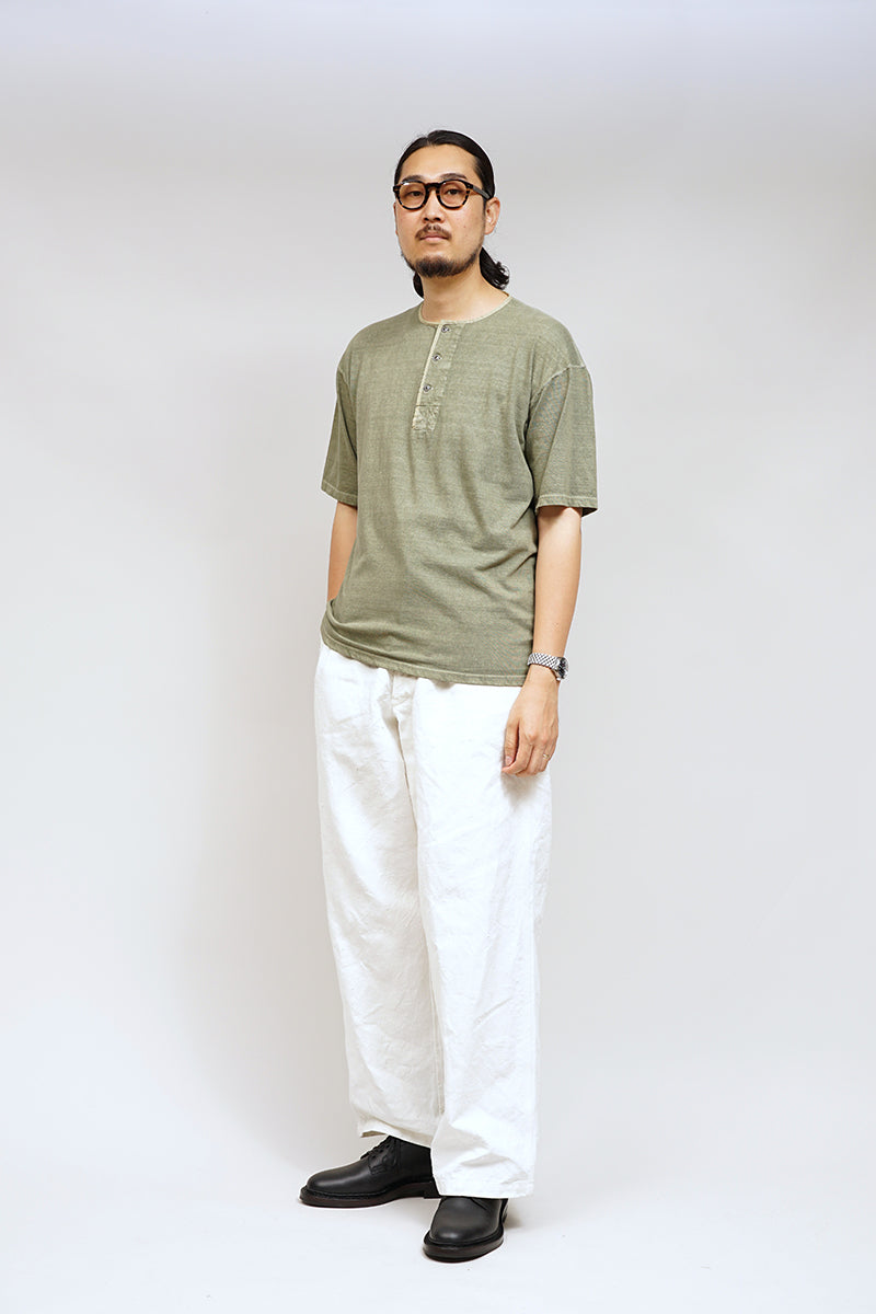 オンラインストア限定【ナイジェル・ケーボン】MAN / 50s ヘンリーネックシャツ - ピグメント / 50s HENLEY NECK SHIRT - PIGMENT