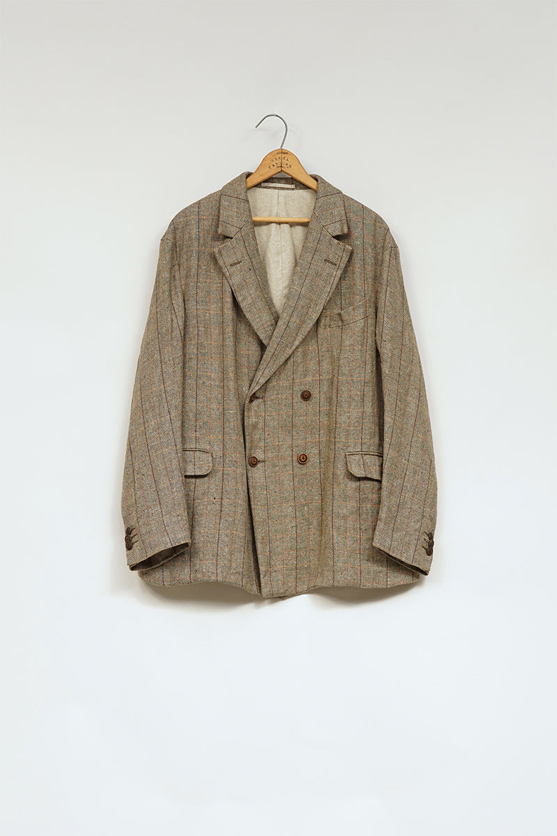 【ナイジェル・ケーボン】MAN / エンジニアダブルブレストジャケット - ヘンプリネンチェック / ENGINEER DB JACKET - HEMP LINEN CHECK