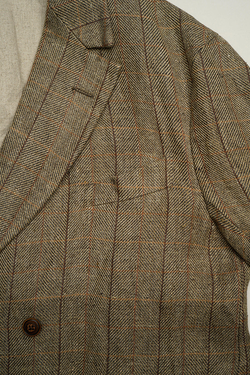 【ナイジェル・ケーボン】MAN / エンジニアダブルブレストジャケット - ヘンプリネンチェック / ENGINEER DB JACKET - HEMP LINEN CHECK