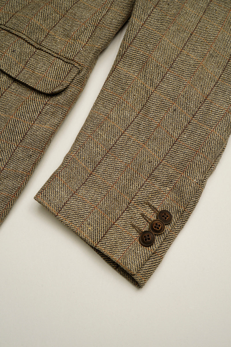 【ナイジェル・ケーボン】MAN / エンジニアダブルブレストジャケット - ヘンプリネンチェック / ENGINEER DB JACKET - HEMP LINEN CHECK