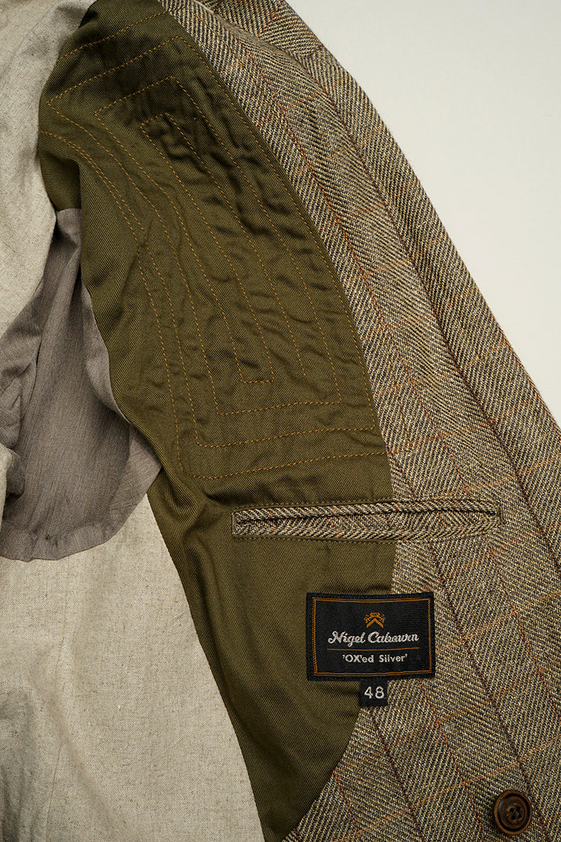 【ナイジェル・ケーボン】MAN / エンジニアダブルブレストジャケット - ヘンプリネンチェック / ENGINEER DB JACKET - HEMP LINEN CHECK