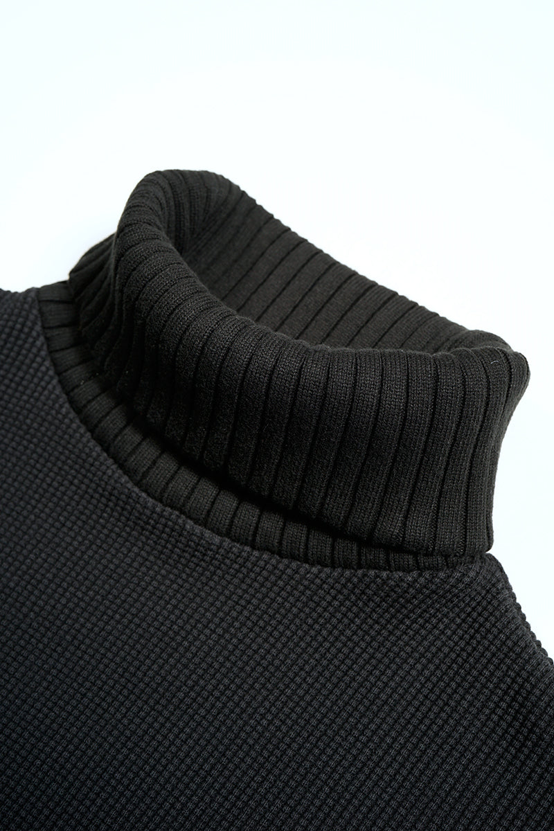 【ナイジェル・ケーボン】MAN / タートルネック - ワッフル ブラック / TURTLE NECK - WAFFLE BLACK