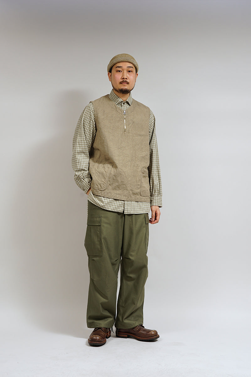 【ナイジェル・ケーボン】MAN / フレンチワークベスト - ヘンプ / FRENCH WORK VEST - HEMP