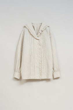 オンラインストア・吉祥寺店限定【ナイジェル・ケーボン】WOMAN / マリンブラウス -コットンリネン / MARINE BLOUSE C/L