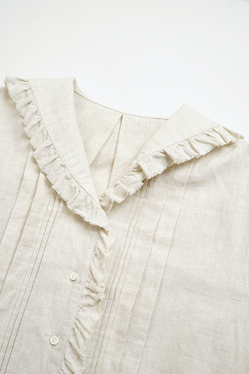 オンラインストア・吉祥寺店限定【ナイジェル・ケーボン】WOMAN / マリンブラウス -コットンリネン / MARINE BLOUSE C/L