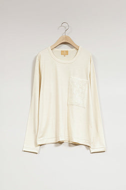 【ナイジェル・ケーボン】WOMAN / レーシーニット ポケット Tシャツ / LACEY KNIT POCKET T-SH