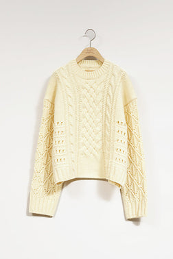 【ナイジェル・ケーボン】WOMAN / ミックスケーブル クルーネック / MIX CABLE CREW NECK