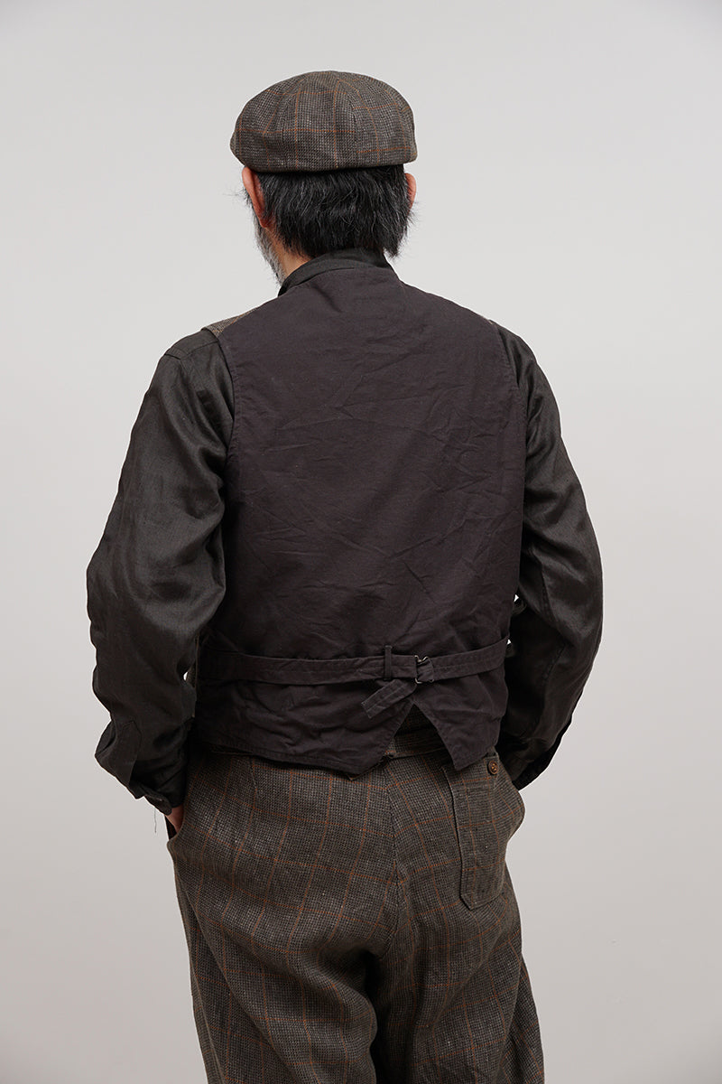 【ナイジェル・ケーボン】MAN / コブラーベスト - ヘンプチェック / COBBLER VEST - HEMP CHECK