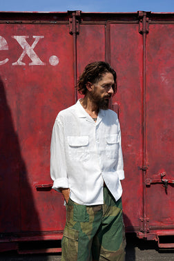 【ナイジェル・ケーボン】MAN / オープンカラーシャツ - ヘンプ / OPEN COLLAR SHIRT - HEMP