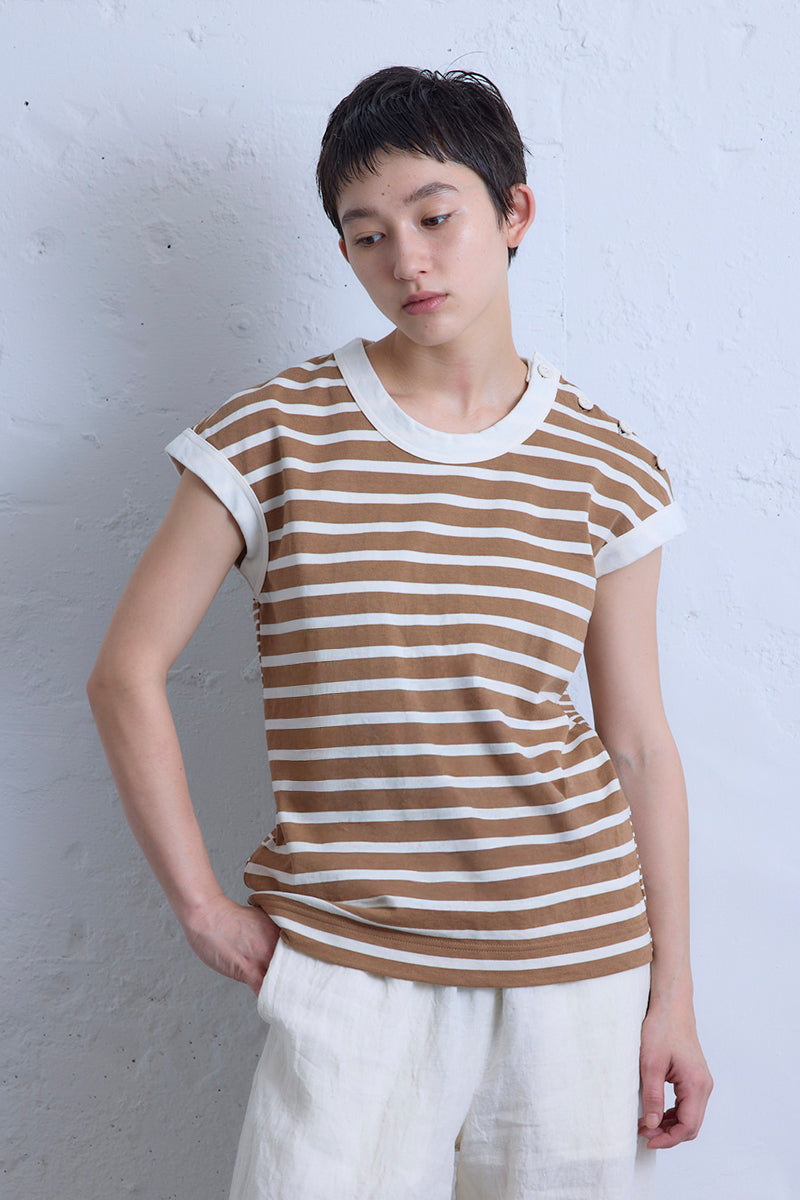 新品・未使用【SLOANE 】ウールxコットン フリンジフレンチスリーブ　2 SLOANE（スローン） オーガニックコットン フリルフレンチスリーブ