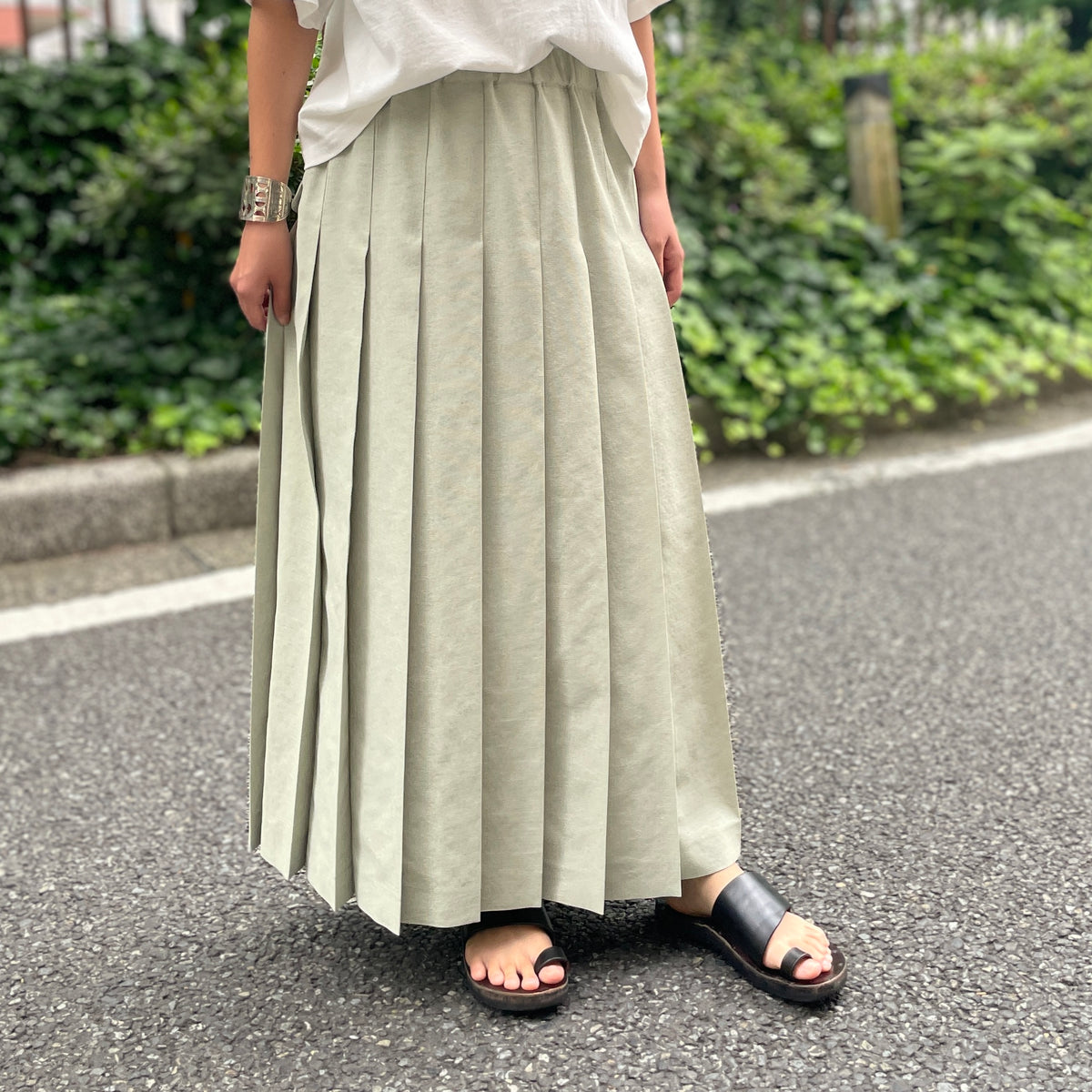 SS22》プリーツスカート / PLEATS SKIRT - FAKE LINEN – ナイジェル 