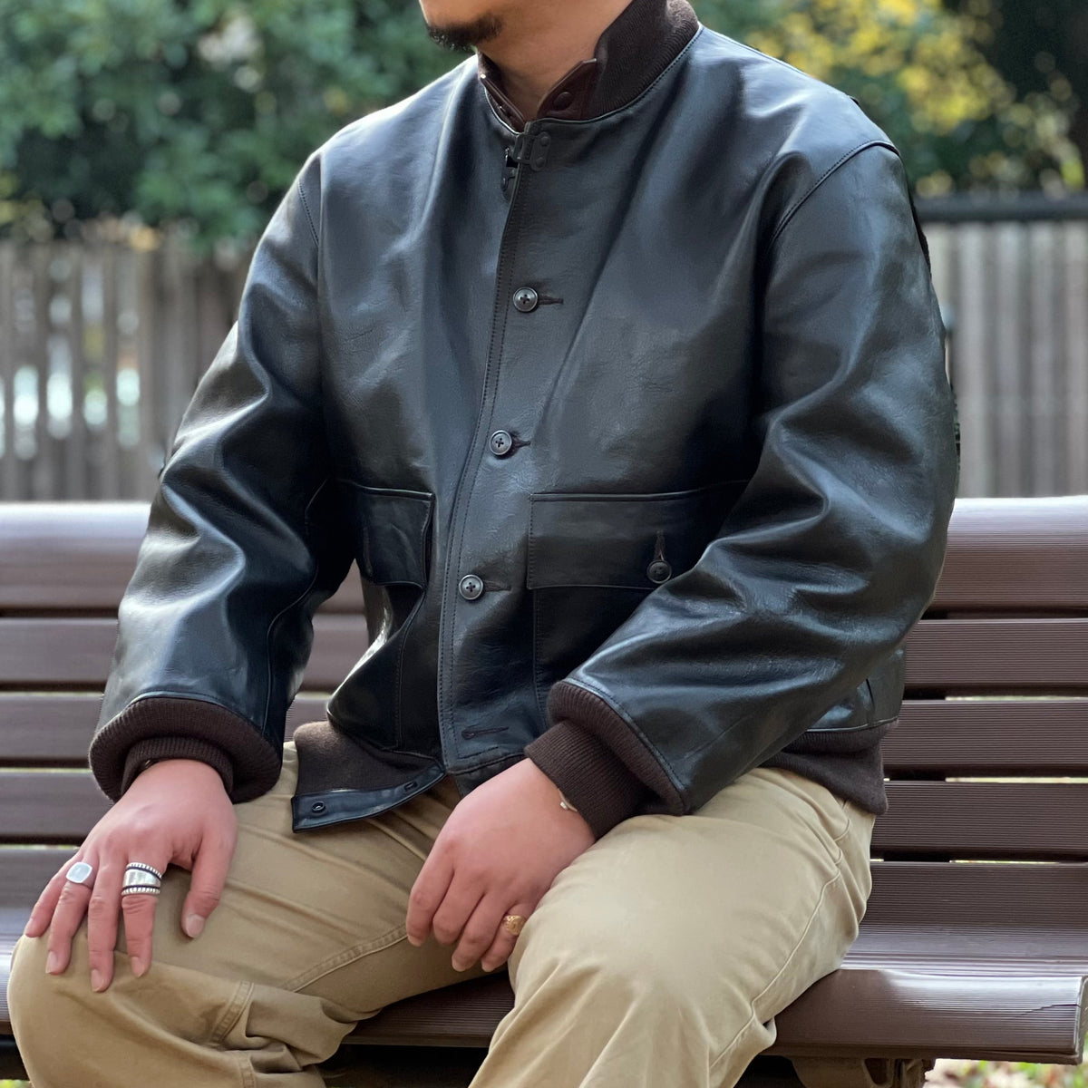 ナイジェル・ケーボン渾身のレザージャケット》A-1 JACKET - BROWN 