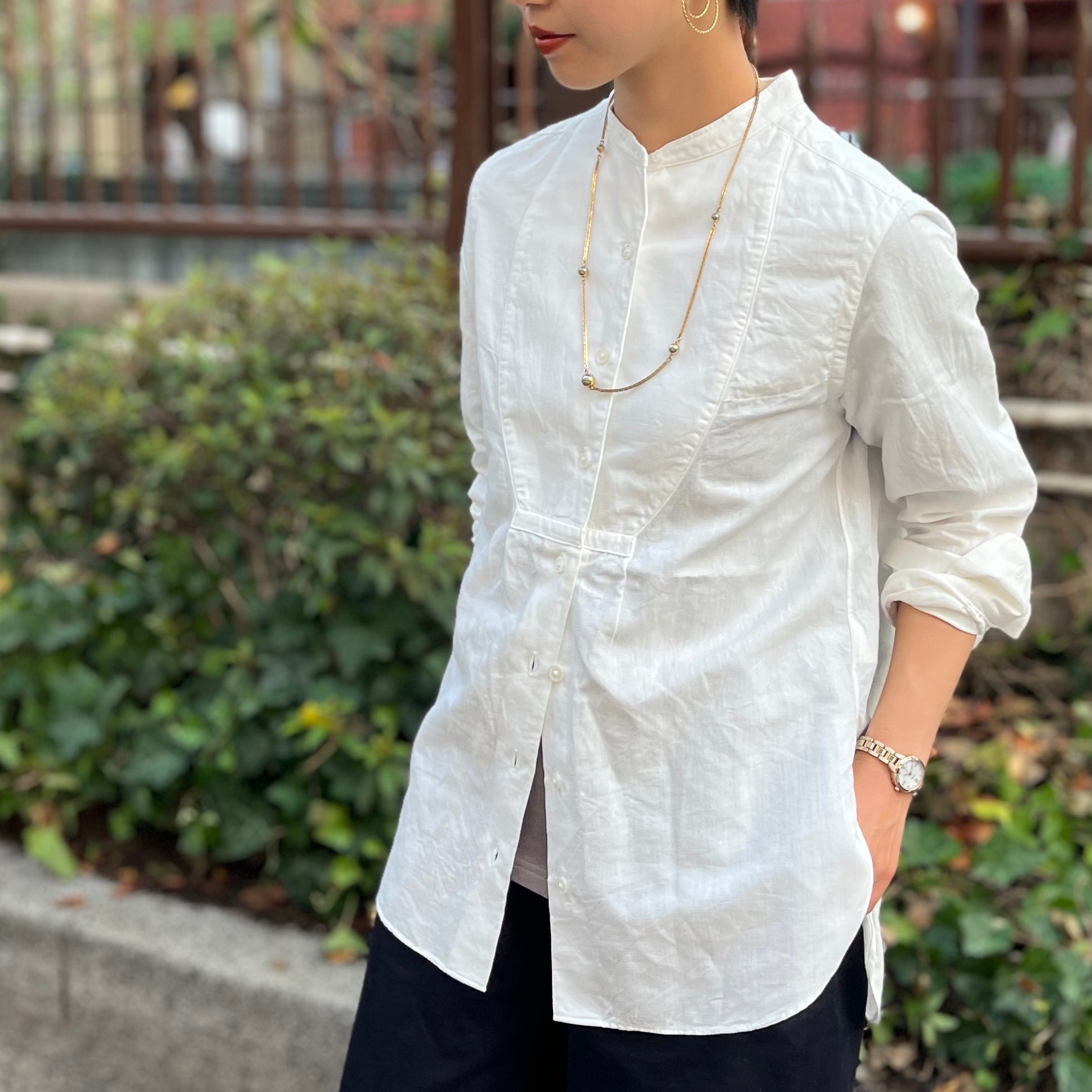 近年美品✨ナイジェルケーボン　定番ドレスシャツ ダンガリー コットンリネン　10 オールシーズン活躍すること間違いなし！ – ナイジェル・ケーボン