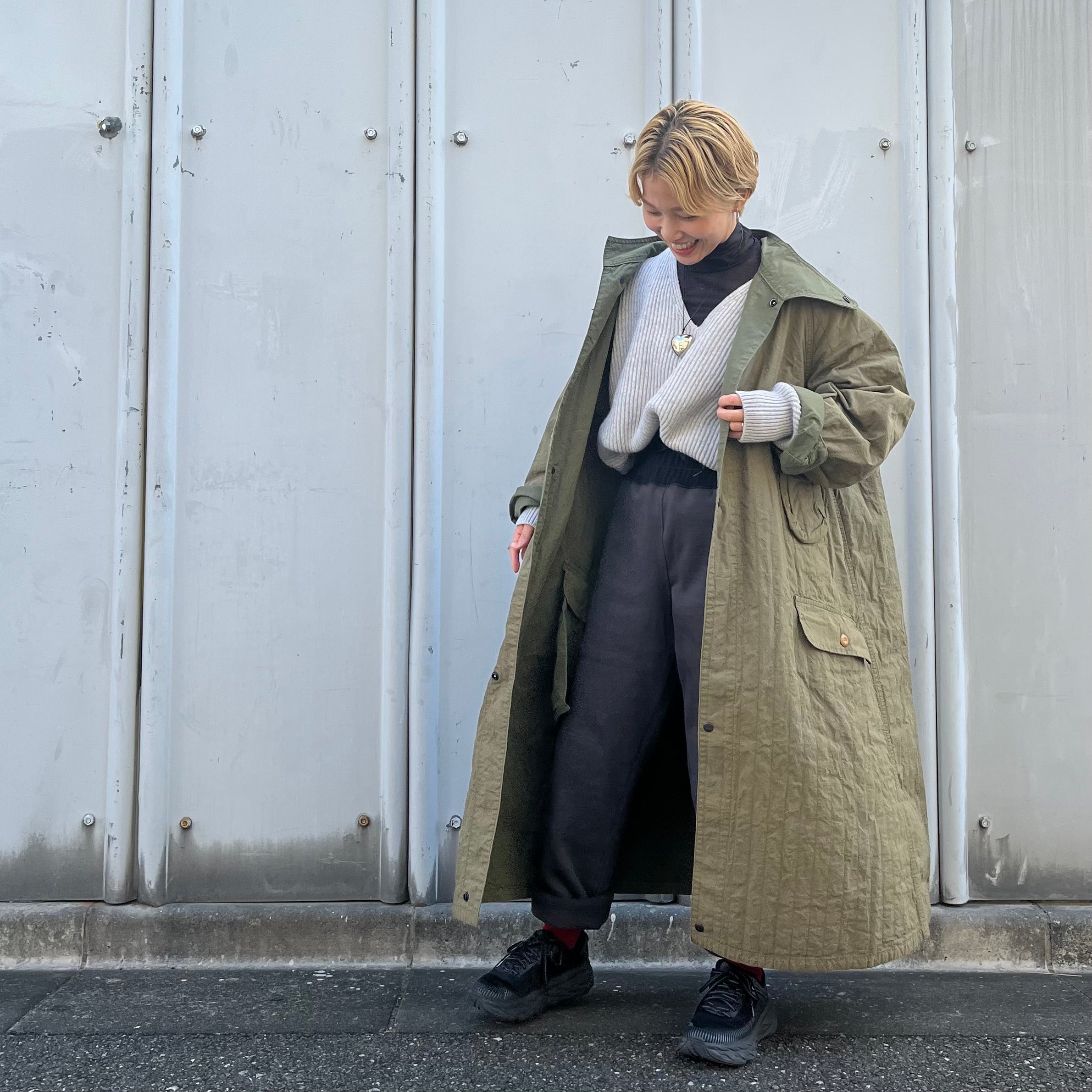 ナイジェルケーボン　ガスコート 選ぶのに充分な理由》GAS PROTECT COAT - STRIPE QUILT