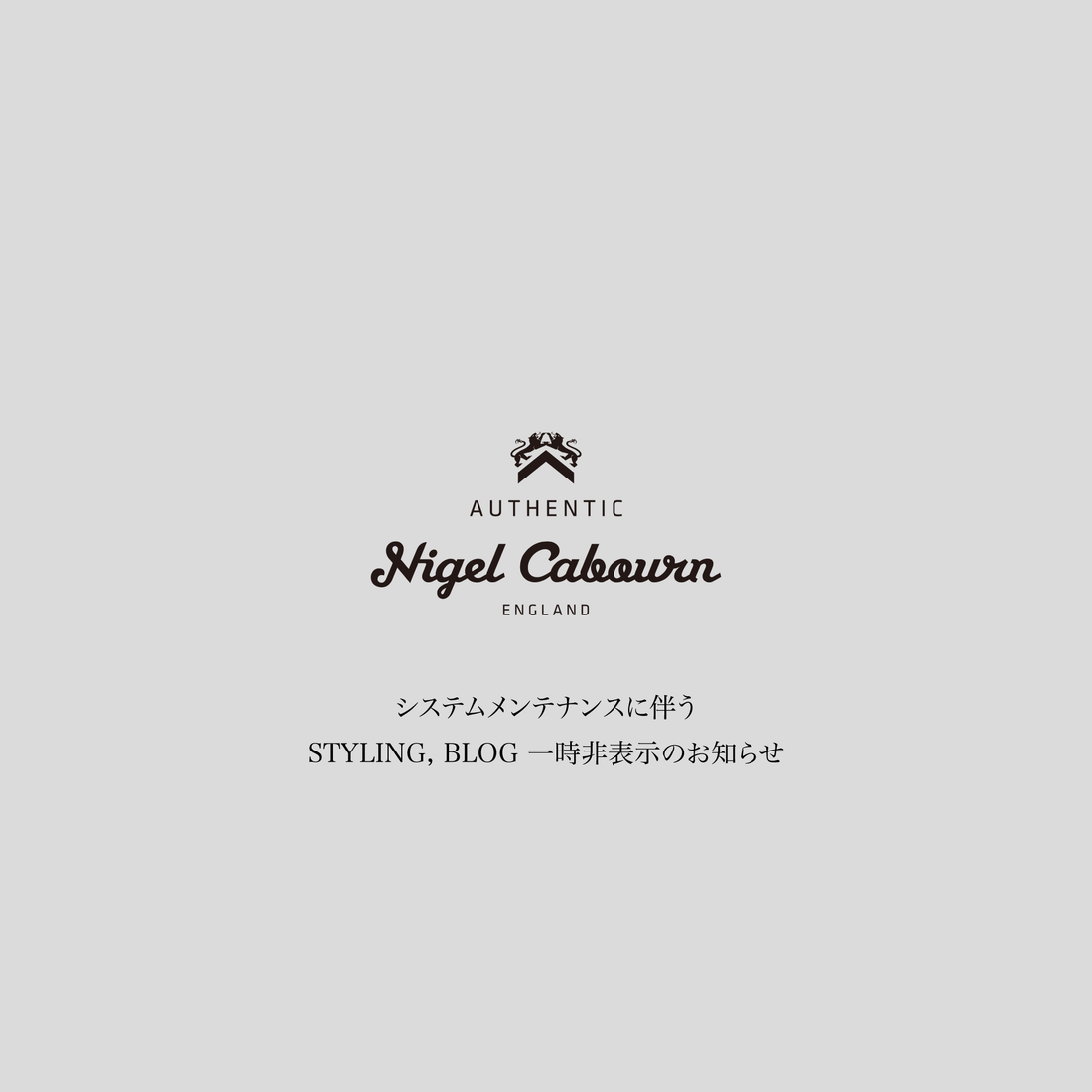 STYLING, BLOG、一時非表示のお知らせ