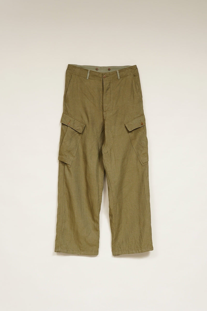 【ナイジェル・ケーボン】MAN / ロイヤルネイビー カーゴパンツ - リネンヘリンボーンツイル / ROYAL NAVY CARGO PANT - LINEN HERRINGBONE TWILL