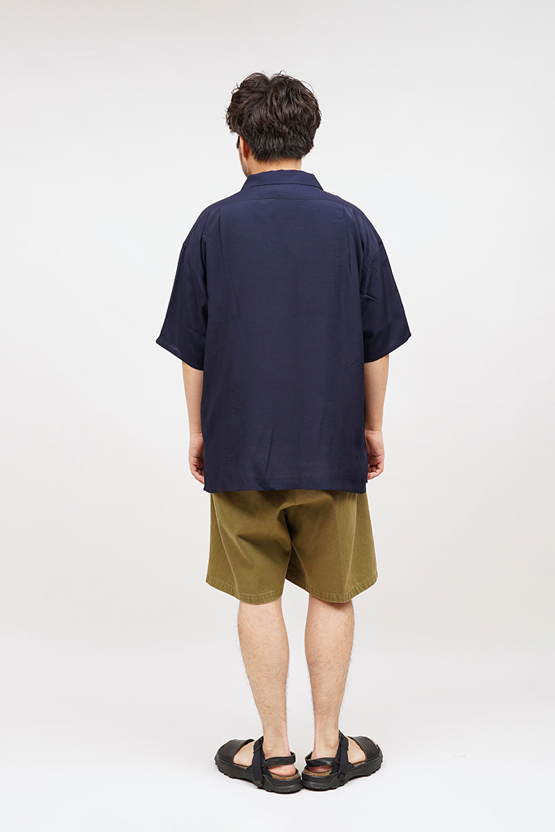 【ナイジェル・ケーボン】MAN / オープンカラーシャツ - レーヨンサルファーダイ / OPEN COLLAR SHIRT - RAYON SULFUR DYE