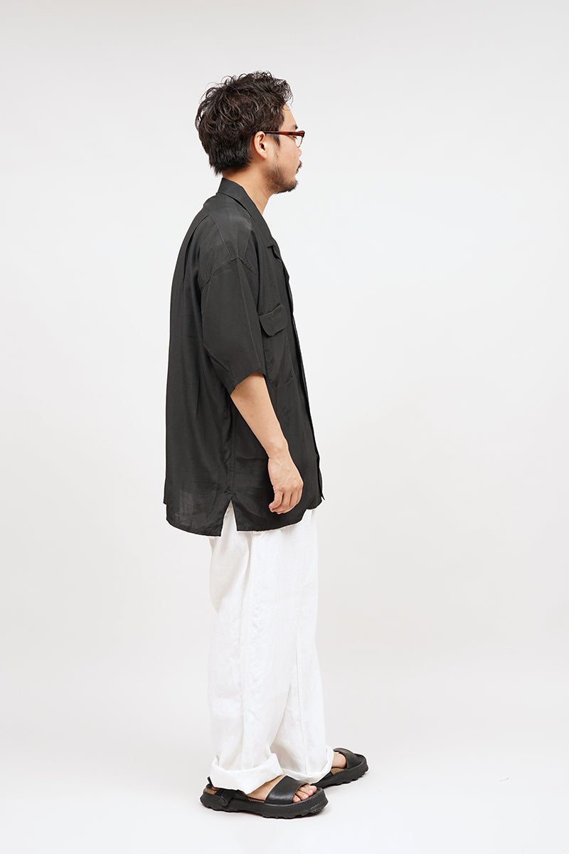 【ナイジェル・ケーボン】MAN / オープンカラーシャツ - レーヨンサルファーダイ / OPEN COLLAR SHIRT - RAYON SULFUR DYE