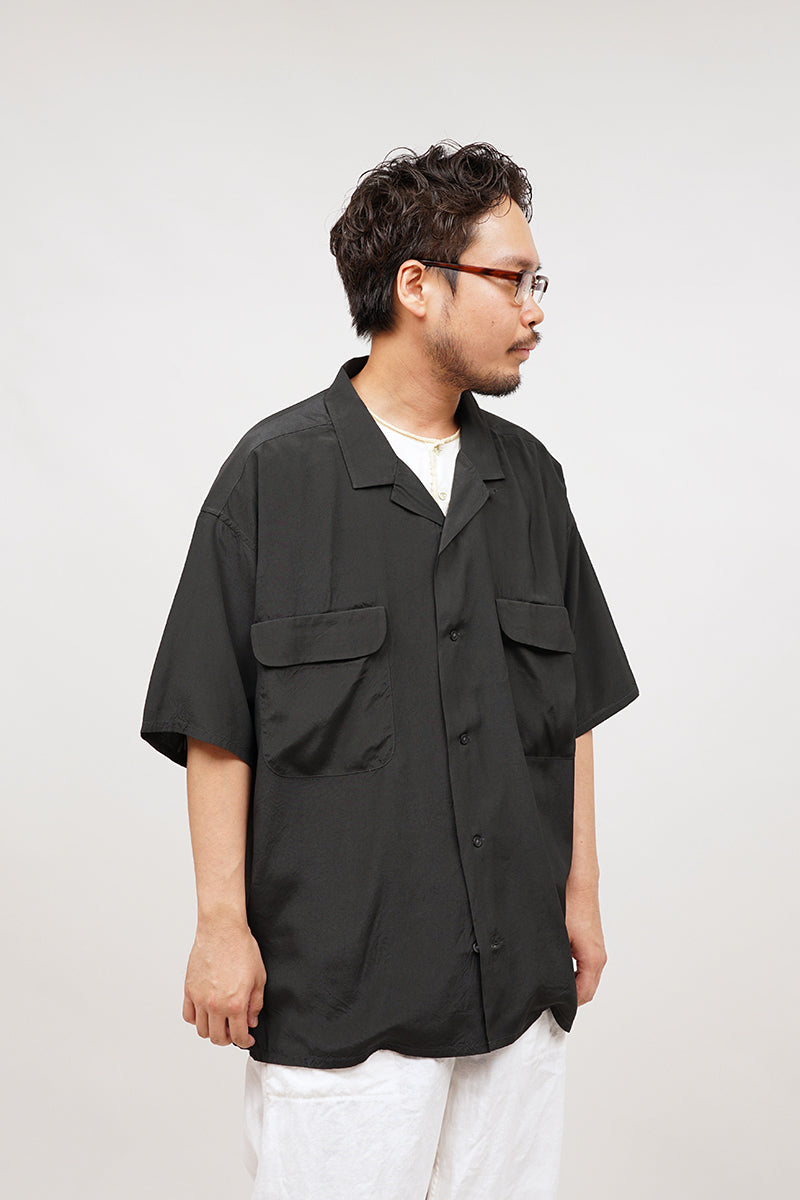 【ナイジェル・ケーボン】MAN / オープンカラーシャツ - レーヨンサルファーダイ / OPEN COLLAR SHIRT - RAYON SULFUR DYE