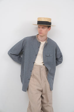 【ナイジェル・ケーボン】MAN / ファーマースタンダードシャツ - コットンリネン / FARMER STAND SHIRT - COTTON LINEN